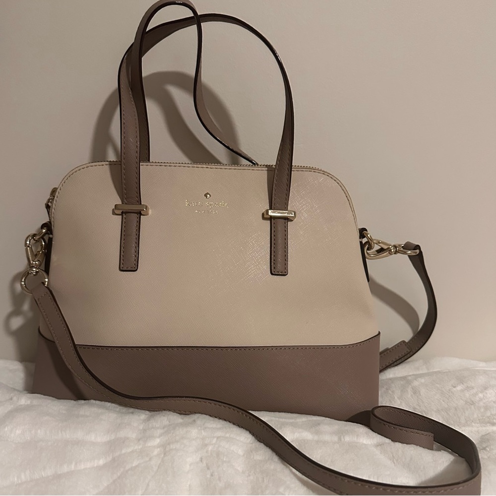 Kate Spade 'cedar Street - Maise' Leather Satchel creme and taupe